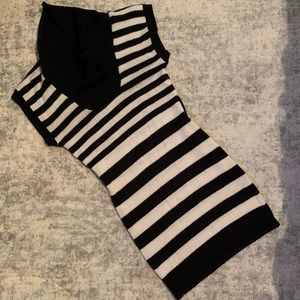 Body Central Black and White Striped Dress